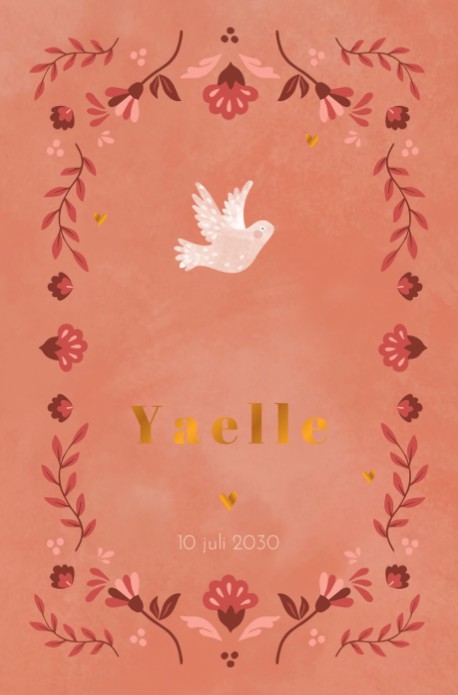 geboortekaartje bloemen - Yaelle