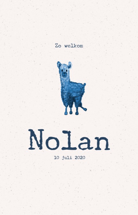 Geboortekaartje alpaca - Nolan
