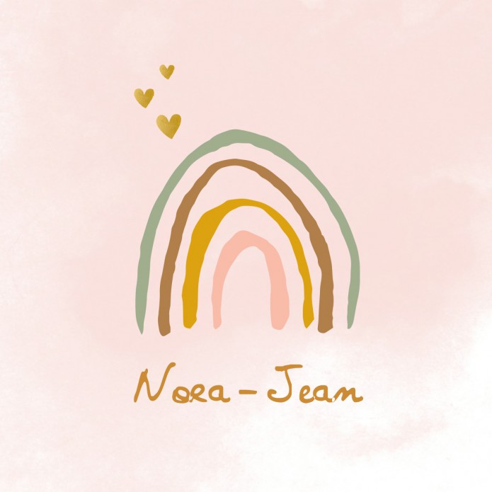 Geboortekaartje regenboog drieluik - Nora-Jean